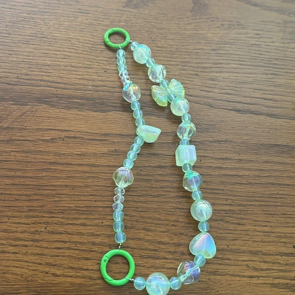 Beaded charm keychain